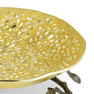 Frutero de Metal Dorado de Lujo con Base de Rama de Árbol, Bandeja Decorativa para Servir, para Decoración de Mesa en Hogar, Hotel o Boda - Product Image 5