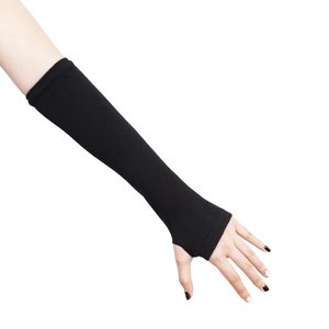 Men Black Lightweight Sweat-Wicking Knitted Arm Sleeves Anti-Uv Protection for Adults Viscose Polyester Material Seamless Design - Product Image 5
