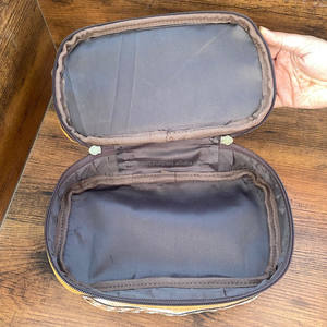 Bolsa de lavado de cosméticos de cuero personalizada, bolsa de maquillaje multifuncional de cuero de vaca de viaje para mujer, bolsa portátil - Product Image 5