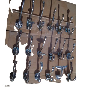 Đồng Thau Trang Trí Coat Hook Kim Loại Cổ Điển Đôi Coat Hook Treo Tường Nhà Kết Cấu Màu Đen Mộc Mạc Trắng Coat <span class=keywords><strong>Hooks</strong></span> - Product Image 1