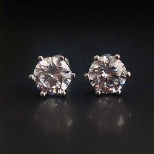 Boucles d'oreilles minimalistes simples en argent sterling avec topaze blanche en forme de cercle, pierre de naissance, aspect diamant, cadeau pour femme - Product Image 6