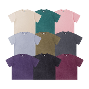 Camiseta Premium de Algodón Lavado al Ácido de 275 g/m² para Hombre, con Logotipo Personalizado, Estilo Urbano, Talla Grande, Venta al Por Mayor - Product Image 3