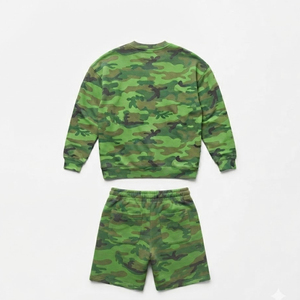 ชุดเซ็ตเสื้อผ้าฟลีซสองชิ้นสำหรับผู้ชาย แบบสวมใส่สบาย สไตล์สตรีทแวร์  ผ้าฟลีซสำหรับฤดูหนาว  ชุดเซ็ตเสื้อและกางเกงขาสั้นฟลีซสำหรับผู้ชาย - Product Image 2