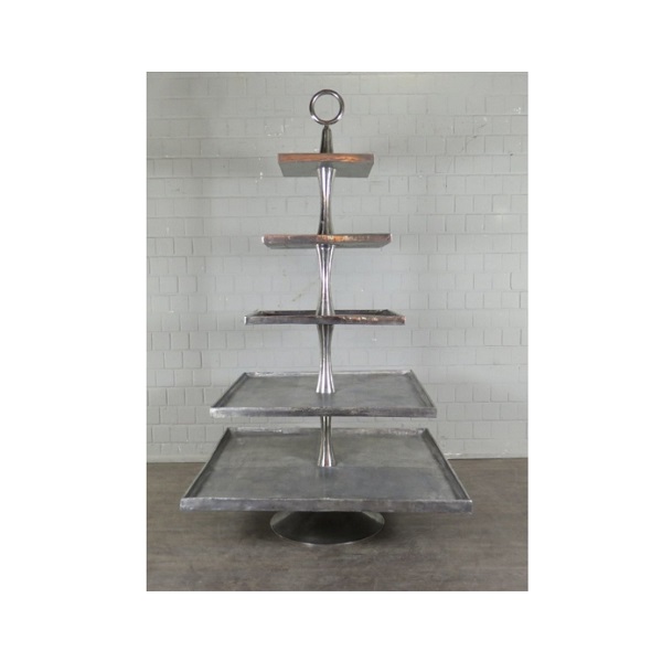 Decorative Cake Display Rack Metal Cast Aluminium Etagere XXL 230 cm Luxury Storage Holder and Rack Square Shape Cupcake Stand