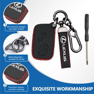 เคสหนังสำหรับกุญแจรถ LEXUS พร้อมพวงกุญแจและอุปกรณ์เสริมสำหรับเปลี่ยนกุญแจ - Product Image 3