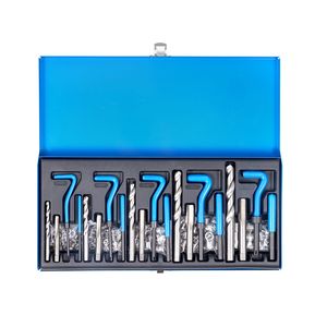 Kit di filettatura Helicoil da 131 pezzi SAE HSS UNC con inserti filettati da 1/4, 5/16, 3/8, 7/16, 1/2 pollici per riparazione filettature - Product Image 3