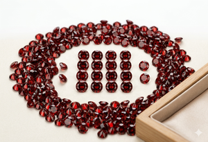 AAA Grade 2MM TO 4MM Brilliant <b>Cut</b> Round <b>Cut</b> Natural Red Garnet IGI Certified High Quality Fashion-Conscious Small Jewellery - Product Image 2
