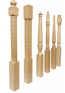Poste de Escalera Moderno Personalizado de Madera Maciza de Álamo, Columna Decorativa para Escaleras, Construcción de Barandillas Interiores - Product Image 3
