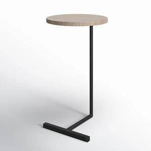 Table d'appoint compacte en forme de C avec plateau rond flottant, structure de support technique et style contemporain pour bars - Product Image 4
