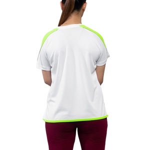 เสื้อยืดถักผู้หญิงคุณภาพสูงสำหรับฤดูร้อน ผลิตจากโรงงานขายส่ง รับสกรีนโลโก้ พิมพ์ลายดิจิตอล ผ้าฝ้าย 100% แห้งเร็ว - Product Image 3