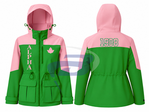 Alfa |   Kapa |   Chaqueta Impermeable Alpha Sorority, Chaqueta Deportiva con Capucha, Chaqueta Impermeable de Alta Calidad para Mujer - Product Image 3