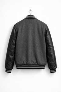 เสื้อแจ็คเก็ตวาร์ซิตี้สีเขียวป่าสำหรับทุกเพศ ยี่ห้อฟูรัต ลีเธอร์ส แขนหนังสีแทน สไตล์สตรีทแวร์ สำหรับฤดูหนาว ใส่สบาย ระบายอากาศได้ดี กันลม คอตั้ง - Product Image 2