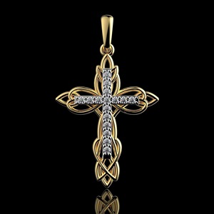 Moissanite Cross <b>Necklace</b> with Lab Grown Diamond <b>Necklace</b> Christian Jewelry Faith Pendant in 925 <b>Silver</b> & 14K Gold Diamond - Product Image 4