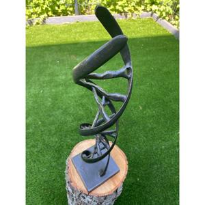 Escultura Decorativa Abstracta de Pilar para Jardín, Artesanía Metálica, Accesorios de Decoración para Exteriores, Estatua de Pilar en Espiral Rústica - Product Image 5