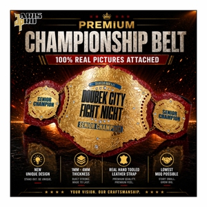 เข็มขัดแชมป์แบบกำหนดเองสำหรับ MMA - Product Image 1