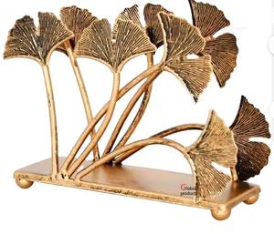 unique look <b>golden</b> finished gingko leaf design napkin stand for hotel restaurant and <b>bar</b> - Product Image 1