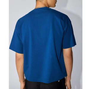 เสื้อยืดผู้ชายผ้าฝ้าย 100% ทรงหลวม พิมพ์ลาย เสื้อยืดทรงบ็อกซี่แบบสั่งทำ เสื้อยืดครอปสตรีทแวร์ ทรงไหล่ตกสำหรับผู้ชาย - Product Image 4