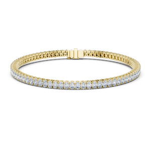 Bracelet en or jaune 14 carats avec diamant ovale cultivé en laboratoire pour femme, idéal pour le bureau |   Nouveau diamant cultivé - Product Image 2