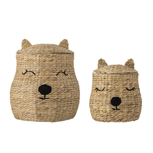 Charming Handwoven Water Hycinth Basket for Kids Wicker Toy Storage Basket for Nursery Playroom Organization and Books - Product Image 5