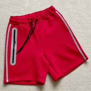 Pantalones Cortos Deportivos Reflectantes de Lona para Hombre, 100% Algodón, Secado Rápido, Transpirables, Cintura Elástica, Corte Medio, Color Sólido, Alta Calidad, 240g - Product Image 1