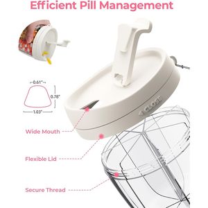 Portable Cute Pill Dispenser with 7 Large Compartments Anti-Mix Wide <b>Opening</b> Easy Use Pill <b>Storage</b> Cases Organizer - Product Image 1