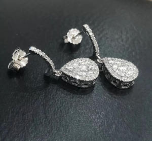 IGI/GIA Lab Grown Boucles d'oreilles rondes et diamants Boucles d'oreilles en or 14kt Bijoux en diamant Boucles d'oreilles de mariage Lab Created - Product Image 4