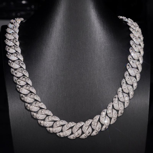 Cadena de eslabones cubanos con moissanita, joyería de lujo estilo hip hop, cadena llamativa con pavé para hombres y mujeres - Product Image 3