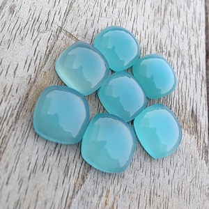 Calcedonia Azul Natural Cabujón Forma Cuadrada Cojín con Reverso Plano, Calibrada para Joyería, Tamaños Personalizados Disponibles - Product Image 2