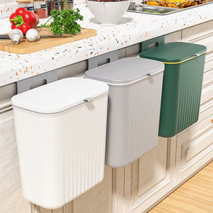 Wall Mounted Garbage Can Household Kitchen Living Room Hanging Trash <b>Bin</b> Space Saving Waste Container with Lid Durable PlasticPP - Product Image 1