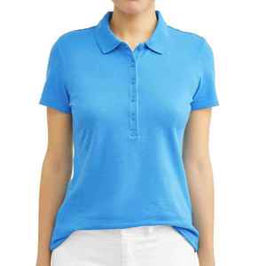 Polo personnalisé pour femme, fabricant en gros, OEM, marque privée, polo en piqué de coton de qualité supérieure avec broderie de logo personnalisé - Product Image 2