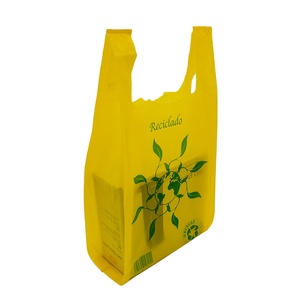 ถุงใส่เสื้อยืดทำจากพลาสติก HDPE แบบมีที่จับหลากสีสำหรับซื้อของในซูเปอร์มาร์เก็ตช้อปปิ้ง - Product Image 1