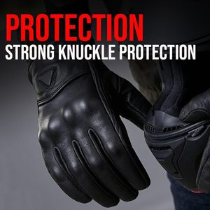 Guantes de Motociclista de Cuero Genuino OEM, Guantes de Carreras de Motocicleta con Protección en los Nudillos, Fabricante - Product Image 3
