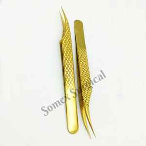 Pinzas SOMEX SURGICAL de Acero Inoxidable Antiestáticas de Precisión para Extensión de Pestañas (12cm) - Product Image 3