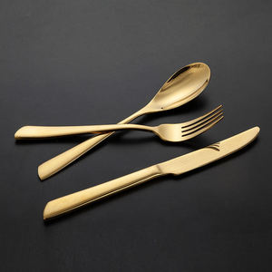 JiuJiuJu – Couverts de luxe en acier inoxydable pour mariage, ensembles de couverts turcs dorés, vaisselle de table, fourchettes, cuillères, couteaux - Product Image 4
