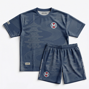 Ensemble d'uniformes de football personnalisés pour hommes, maillot et short de football, imprimé par transfert thermique, 100% polyester UPF 50, kit d'entraînement OEM pour équipe - Product Image 1