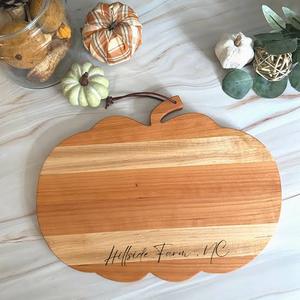 Pumpkin <b>Shaped</b> Wooden Chopping Board With Handle Acacia Wood Cutting <b>Block</b> For Kitchen Use Halloween Decor BOO custom spider - Product Image 1
