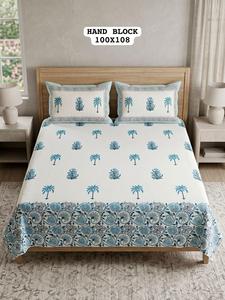Parure de lit de qualité export en pur coton, drap-housse king size, 2 taies d'oreiller réversibles à fermeture éclair, literie confortable disponible à la vente - Product Image 4