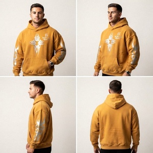 เสื้อฮู้ดดี้โอเวอร์ไซส์สตรีทแวร์แบบครอปพิมพ์ลายพระเยซูสไตล์วินเทจ ขายส่งราคาดีที่สุดสำหรับผู้ชาย - Product Image 2