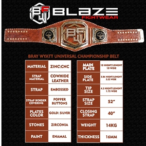 Ceinture de championnat universel Bray Wyatt The Fiend en cuir véritable avec boucle à plaque en strass - Product Image 6