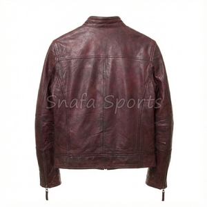 Chaqueta de cuero personalizable de color sólido, a prueba de viento y cálida, tallas grandes, chaquetas de cuero para hombre en venta - Product Image 2