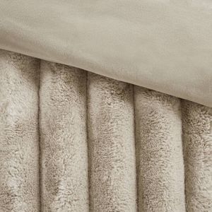 Ensemble de couette en fausse fourrure ultra-douce côtelée, taille Full/Queen - Product Image 2