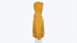 Custom Mustard <b>Yellow</b> Washed Fleece <b>Hoodie</b> <b>Men's</b> Oversized Distressed Streetwear Pullover Sweatshirt Graphic <b>Hoodie</b> - Product Image 3