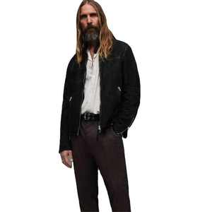 Premium <b>Men's</b> Vintage Black Distressed Genuine Leather <b>Jacket</b> Slim Fit Biker <b>Racer</b> Streetwear Outerwear Winter Motorbike Coat - Product Image 1