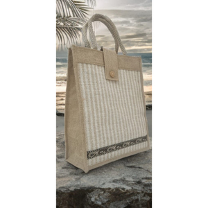 Bolsa de Yute Rectangular Estampada - Diseño Art Deco Ecológico Hecho a Mano - Ligera y Duradera para Uso en Exteriores - Diwali, Jubilación - Product Image 2