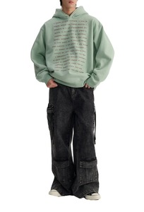 Sweat-shirts 100 % coton pour hommes, sweat-shirt réfléchissant vintage à imprimé graphique, survêtement en molleton 100 % coton, coupe oversize en coton épais - Product Image 5