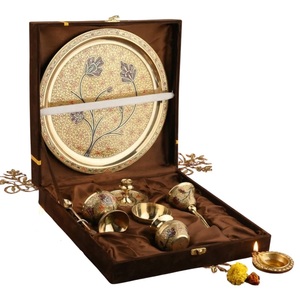 <b>Marvelous</b> Design Silver Plated Pooja Thali Set Traditional Indian Wedding Return <b>Gifts</b> & Diwali Decorative Puja Plate with Diya - Product Image 3