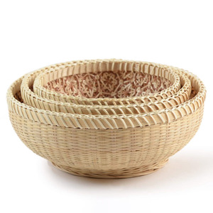 <b>Bamboo</b> draining <b>basket</b> for fruits & vegetables best quality hand weave natural drainer <b>baskets</b> - Product Image 1