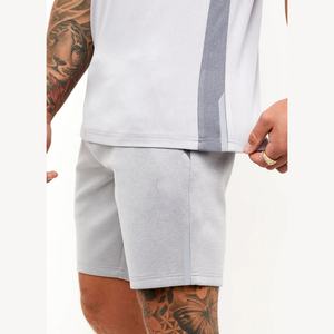 Men's Custom Embroidered 2-Piece Summer Training Crew Neck <b>Short</b> Sleeves T-Shirt <b>Shorts</b> Set XL Size Breathable Twin Casual Wear - Product Image 4