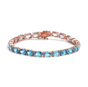Natural Blue Topaz Stone <b>Bracelet</b> 925 Sterling Silver <b>Gemstone</b> <b>Bracelet</b> Handmade December Birthstone Jewelry Gift for Women - Product Image 2