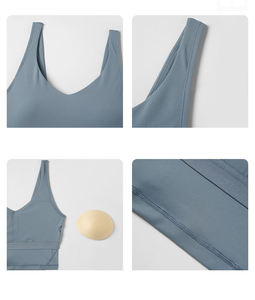 Printed High Support Breathable Eco-Friendly Sport Backless Bra for Yoga Fitness Gym Women with Removable Push-Up Cups - Product Image 6